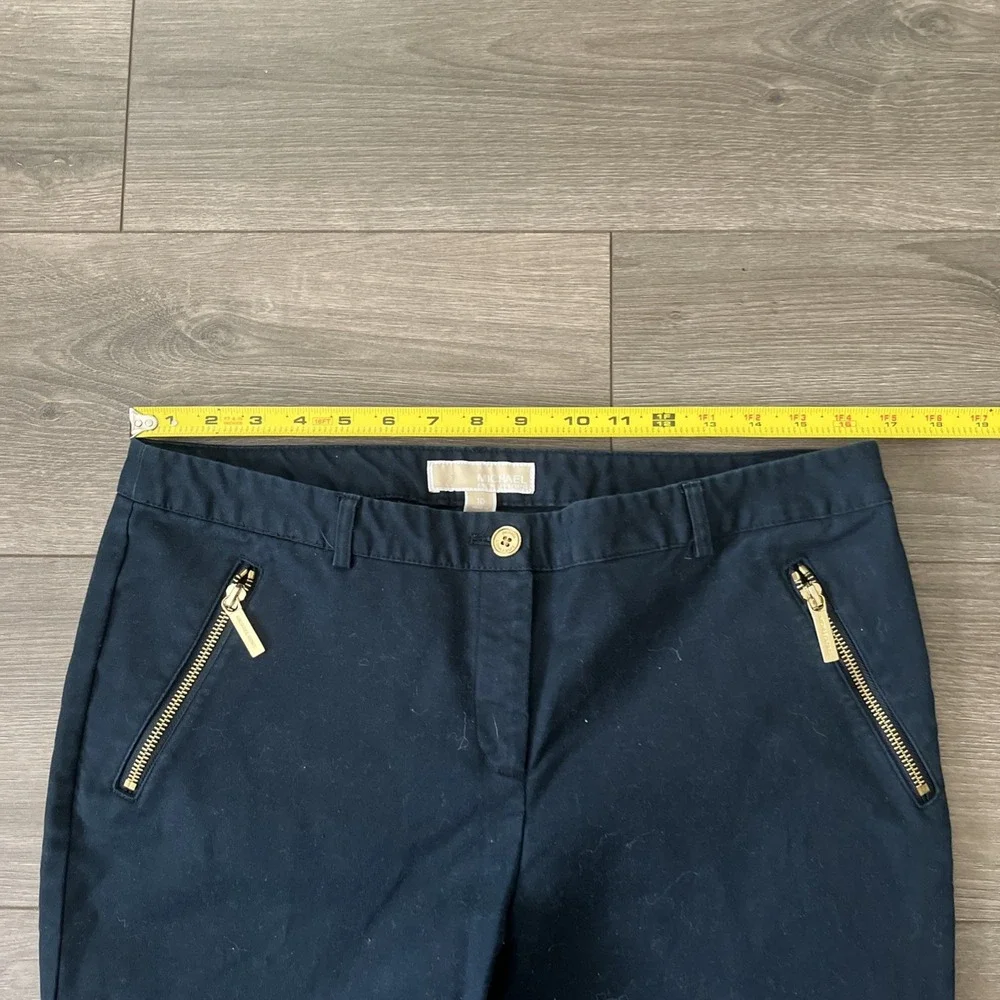Michael Kors Sz 10 Womens Pants Blue Gold Zippers